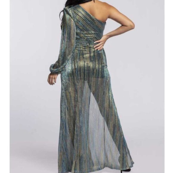 One Shoulder Lurex Formal Dress - Picture 4 of 6